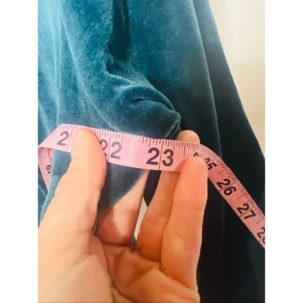 Talbots Teal Blue Green Velour Track Jacket Full Zip Up Sz XL NWT! Satin trim - Picture 8 of 9